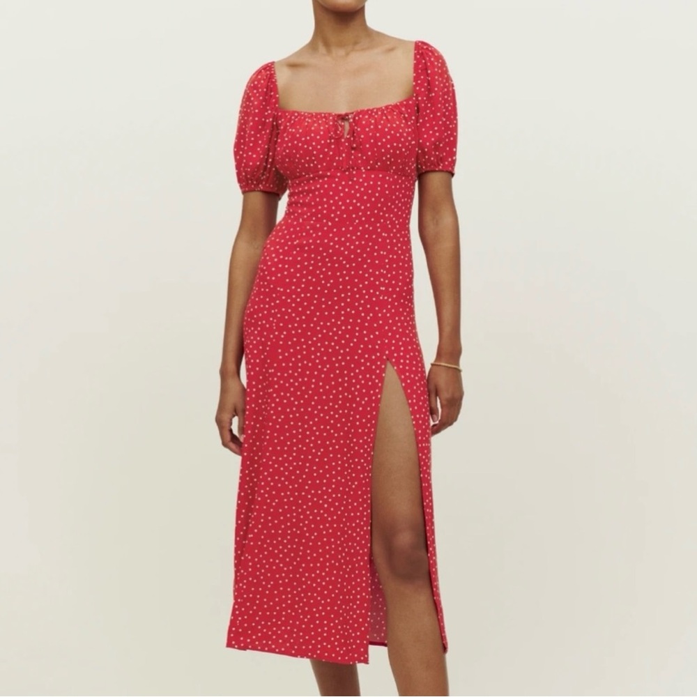 Reformation Teyana Red Polka Dot Dress